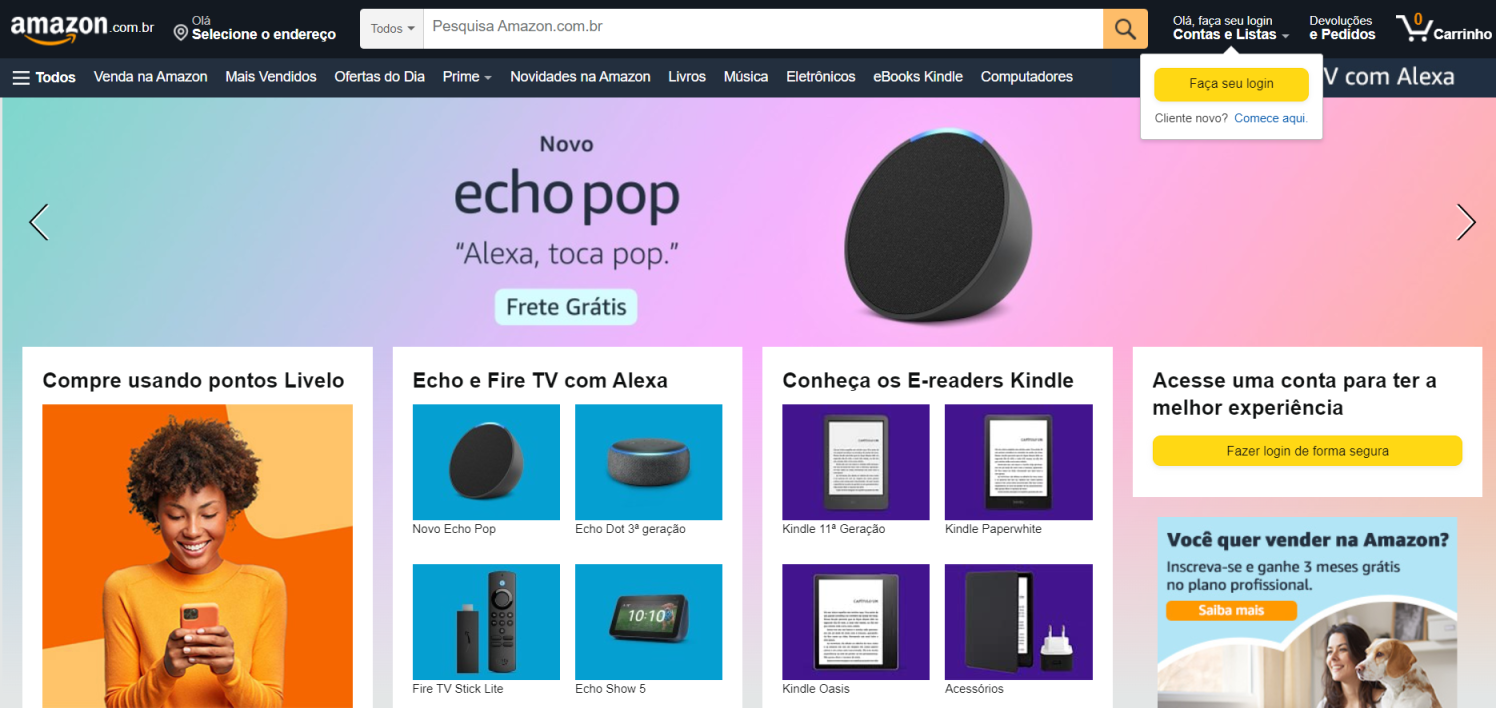 亚马逊巴西站 网站截图