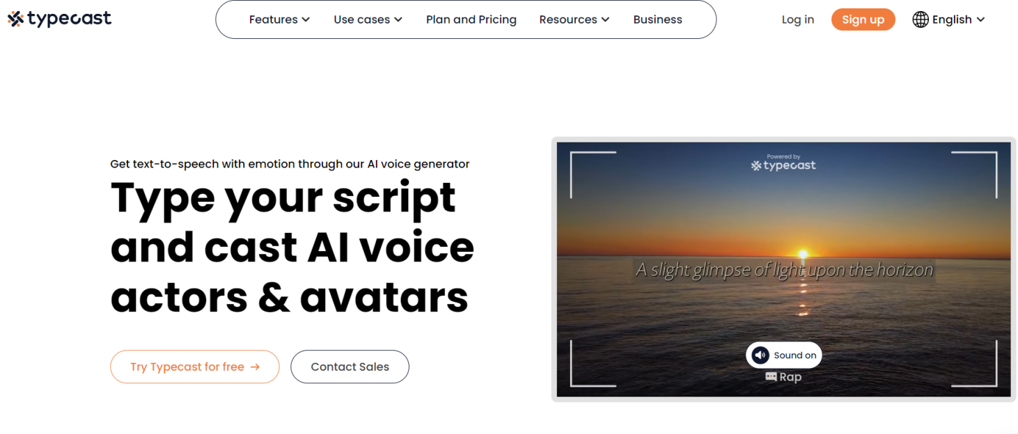 Typecast 网站截图