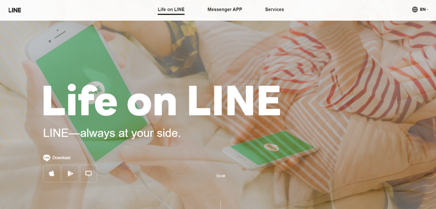 Line 网站截图