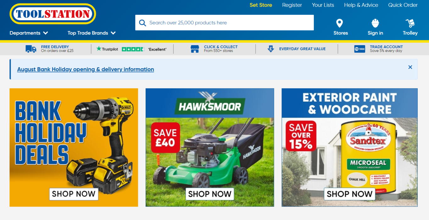 Toolstation 网站截图