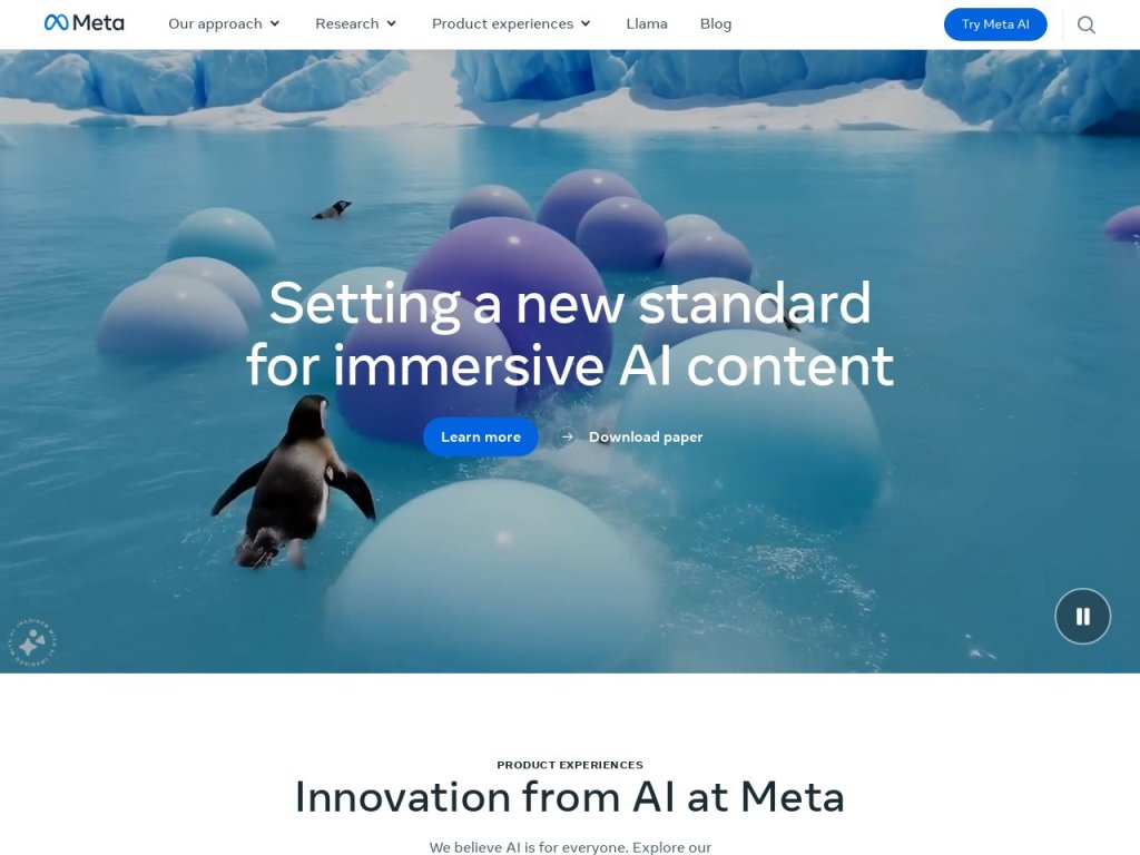 AI at Meta 网站截图