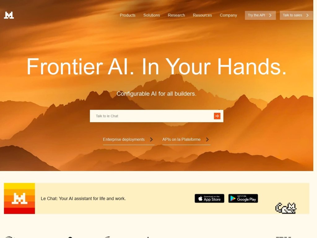 Mistral AI 网站截图