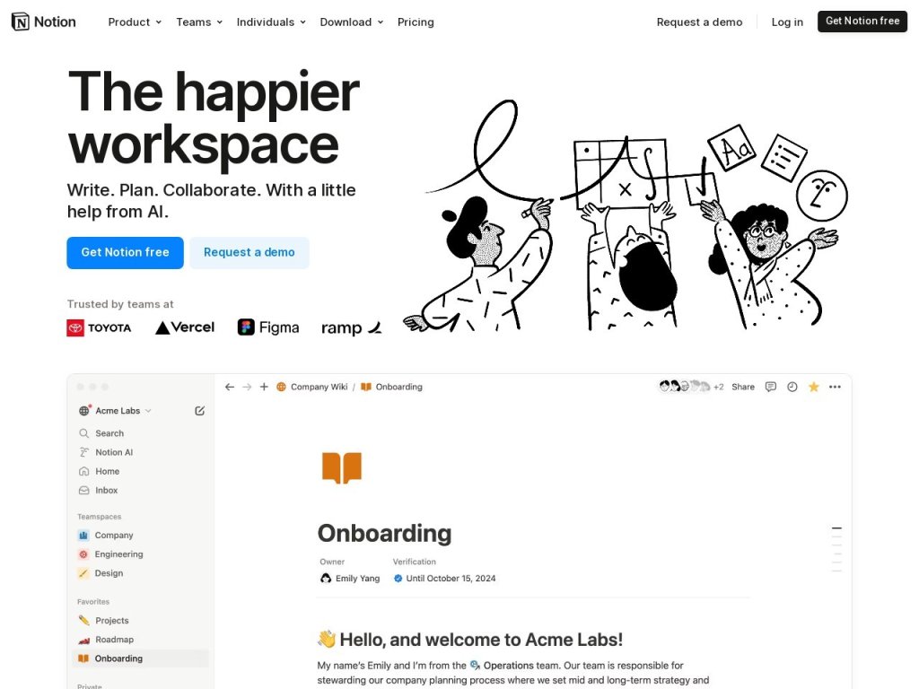 Notion AI 网站截图
