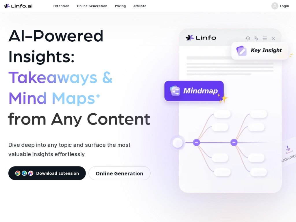 Linfo.ai 网站截图