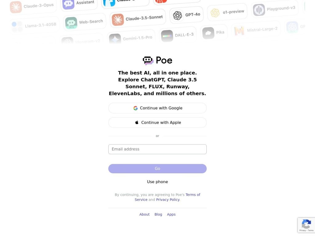 Poe 网站截图