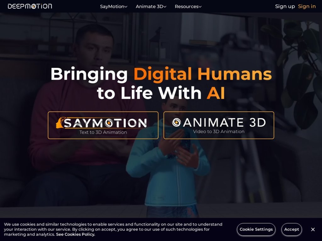 DeepMotion 网站截图