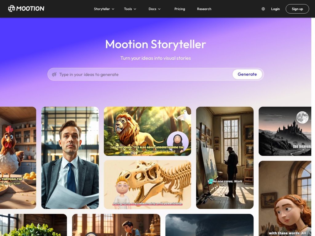 Mootion 网站截图