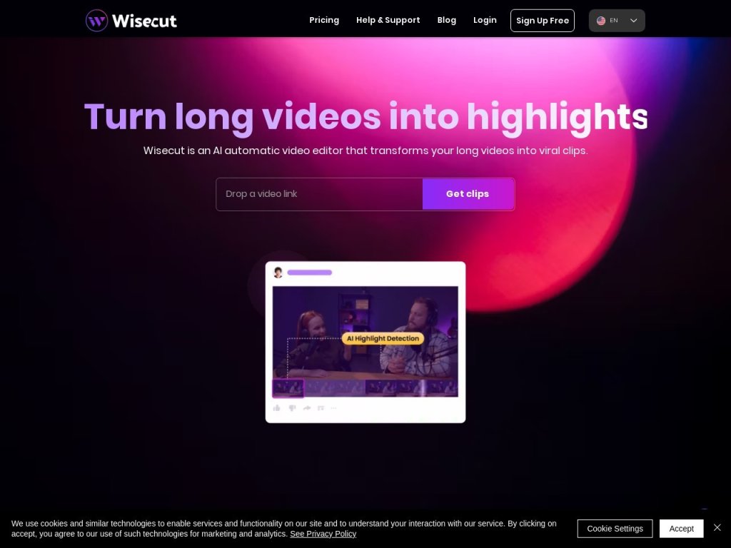 wisecut 网站截图