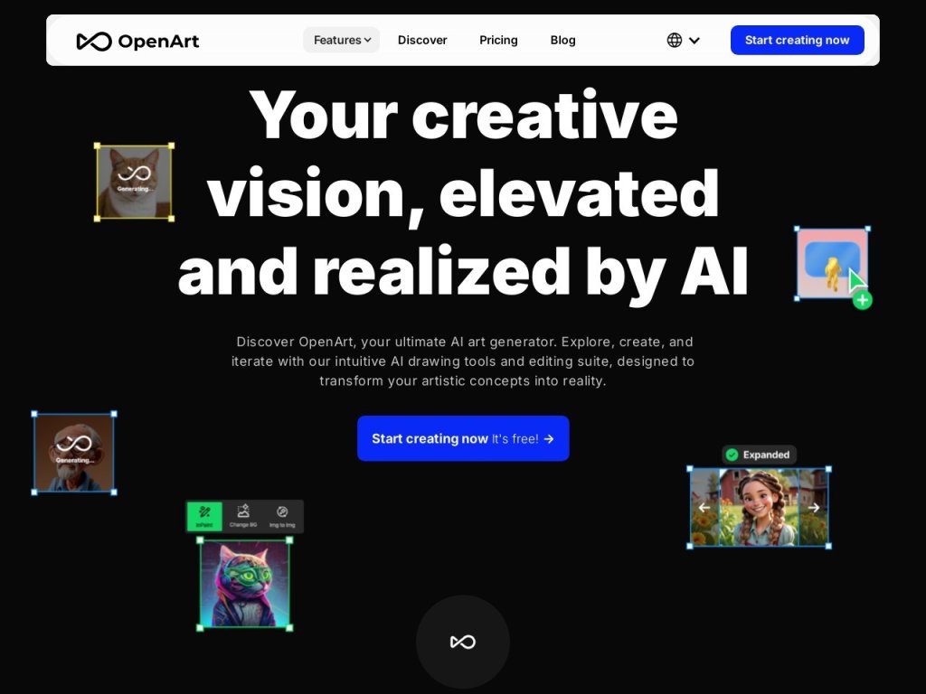 OpenArt 网站截图