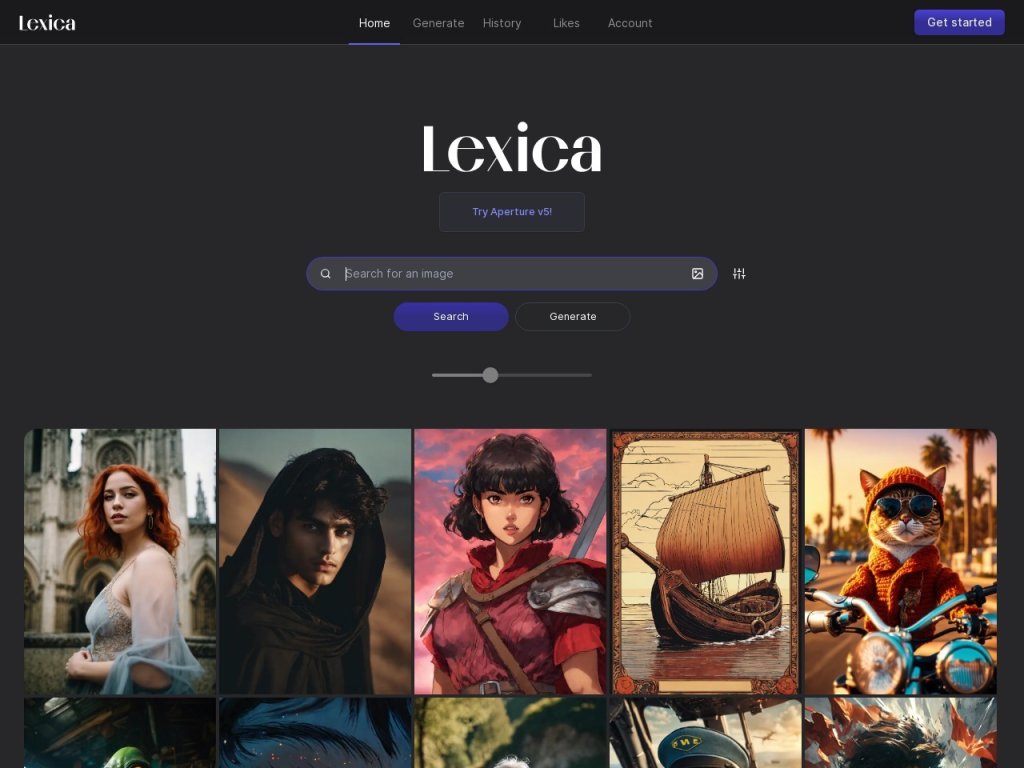 Lexica 网站截图