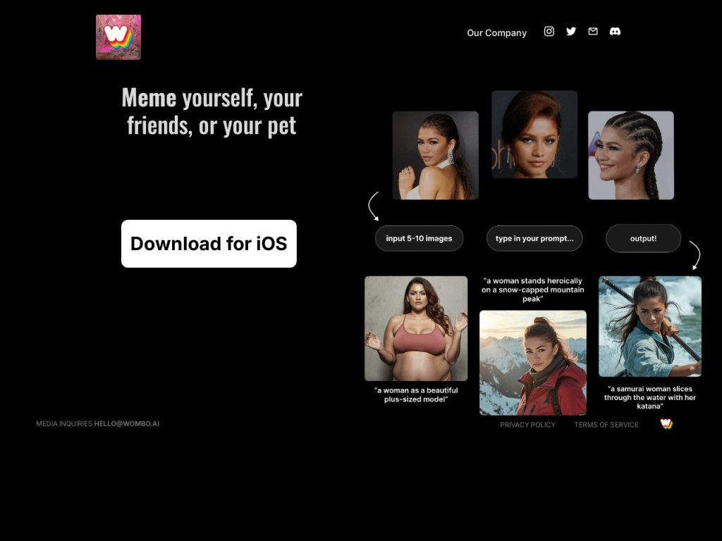 WOMBO 网站截图