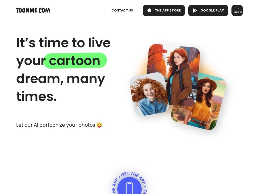ToonMe 网站截图