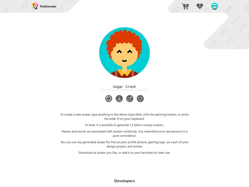 Multiavatar 网站截图