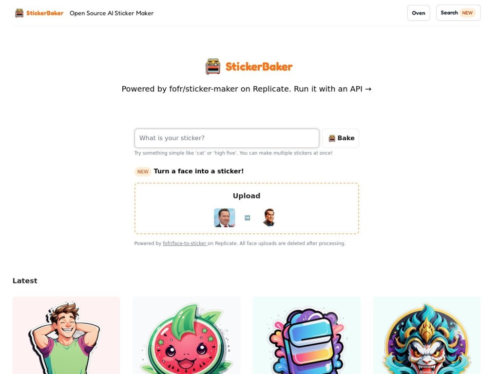 StickerBaker 网站截图