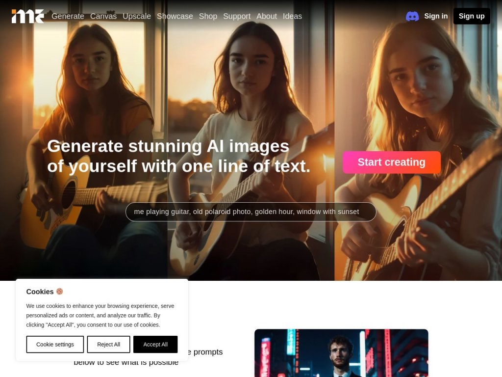 Imagine Me 网站截图