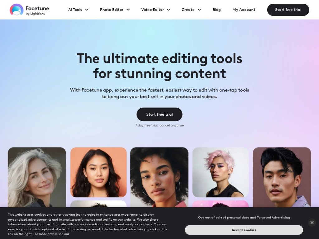 Facetune 网站截图