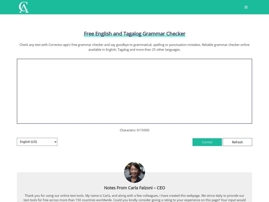 Corrector 网站截图