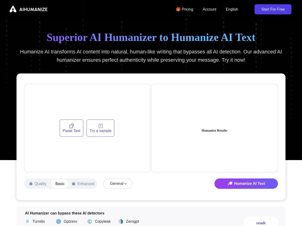 AI Humanize 网站截图