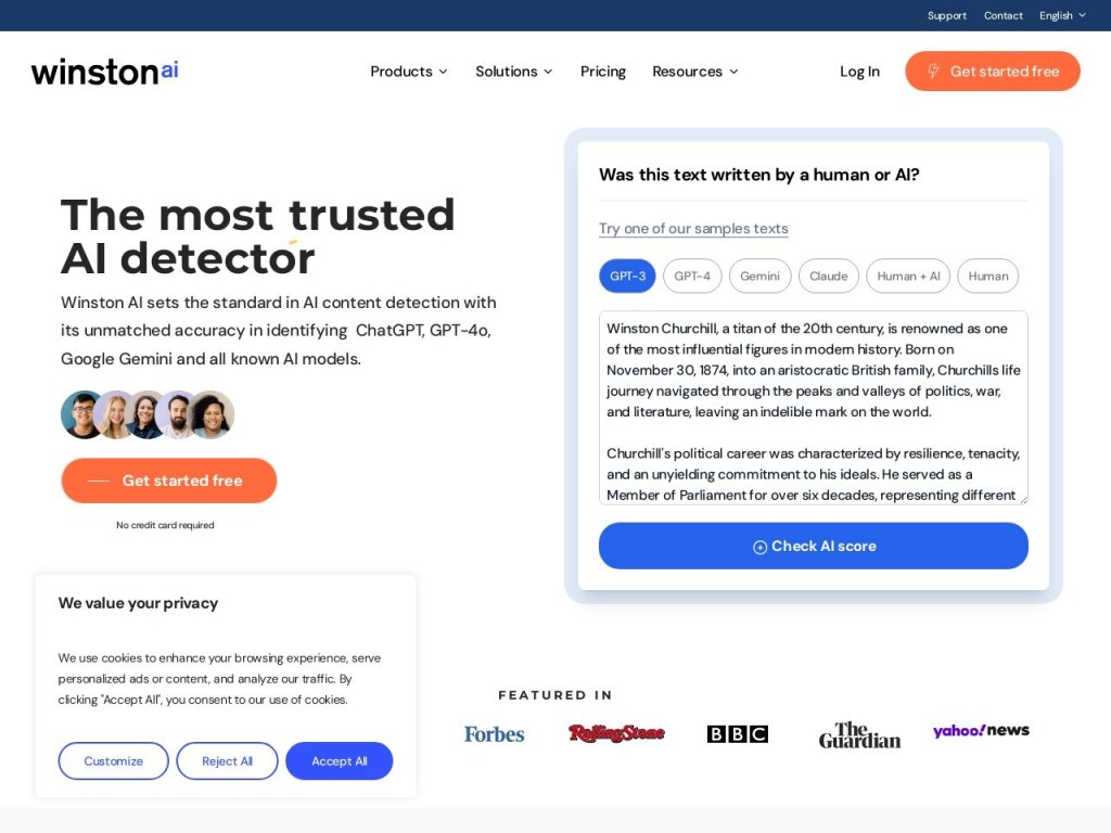 Winston AI 网站截图