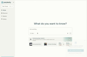 Perplexity 网站截图