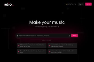 Udio 网站截图