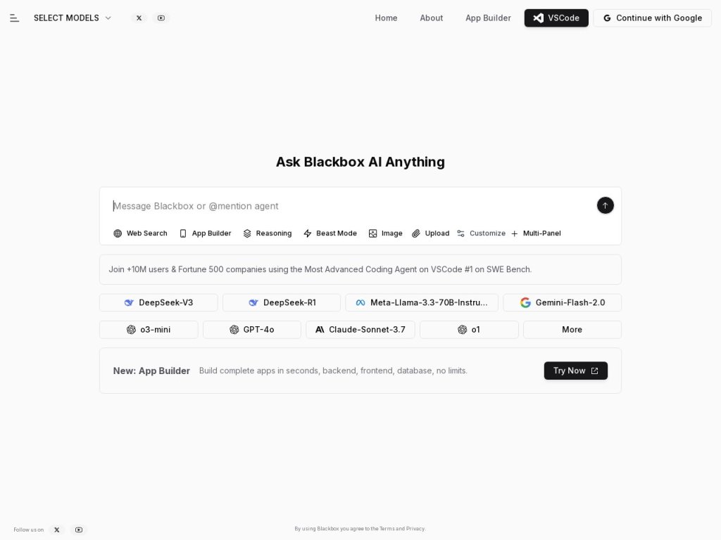 BlackBox AI 网站截图