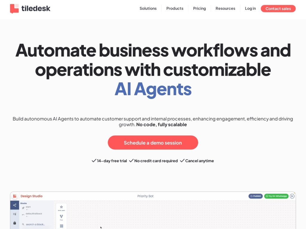 Tiledesk 网站截图