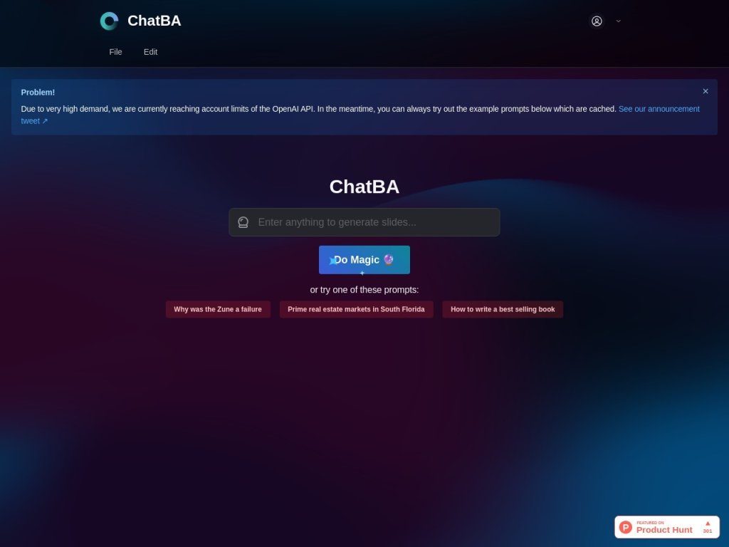ChatBA 网站截图