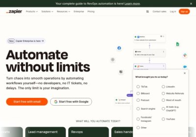 Zapier Agents 网站截图