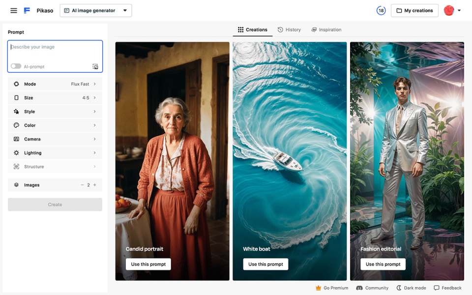 Freepik Mystic 网站截图