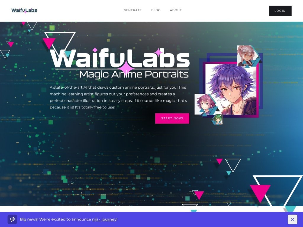 Waifulabs 网站截图