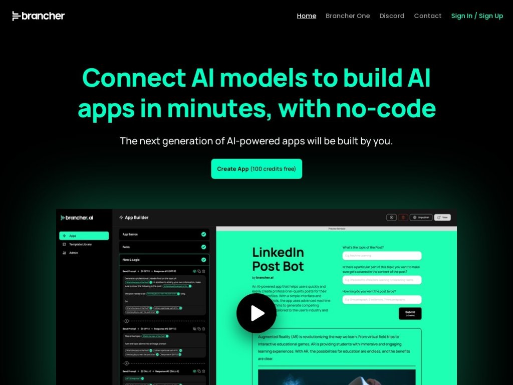 Brancher AI 网站截图
