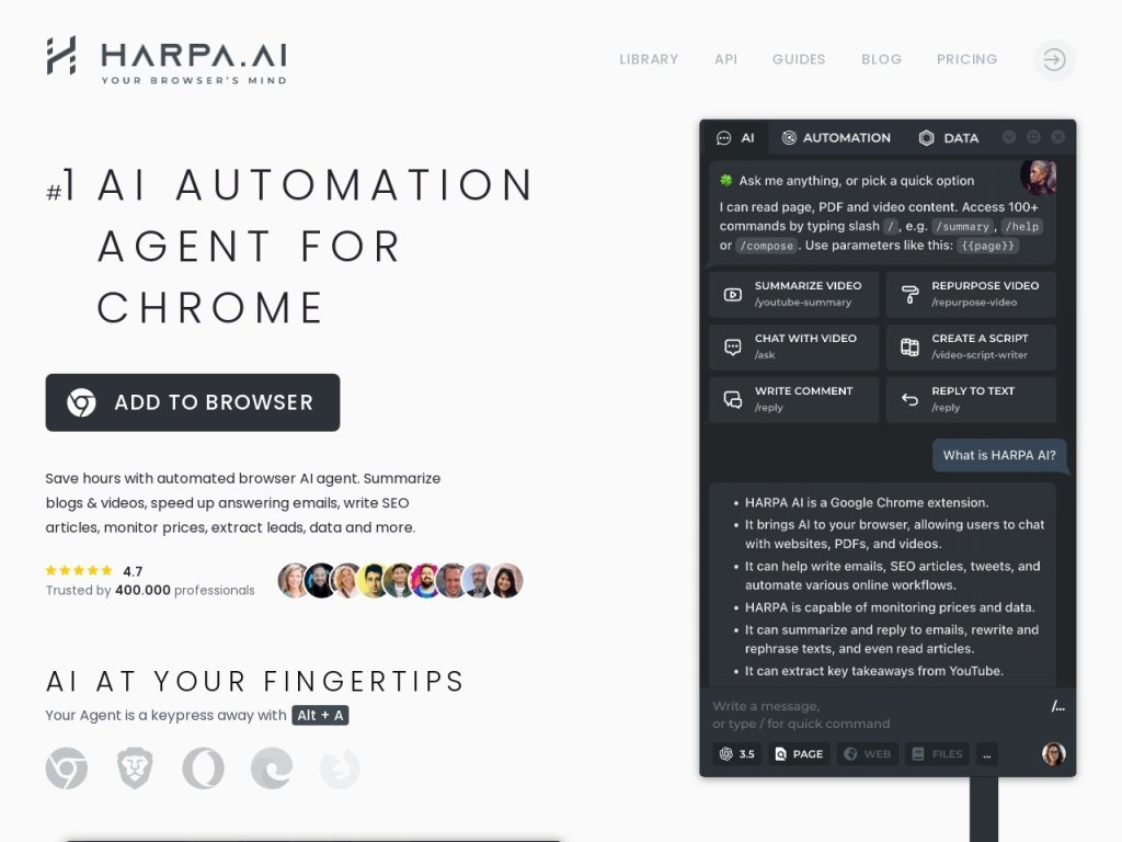 HARPA AI 网站截图