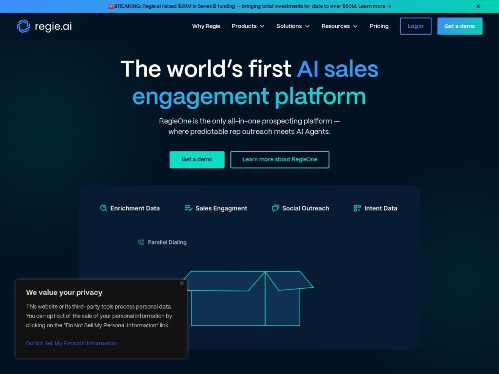 Regie.ai 网站截图