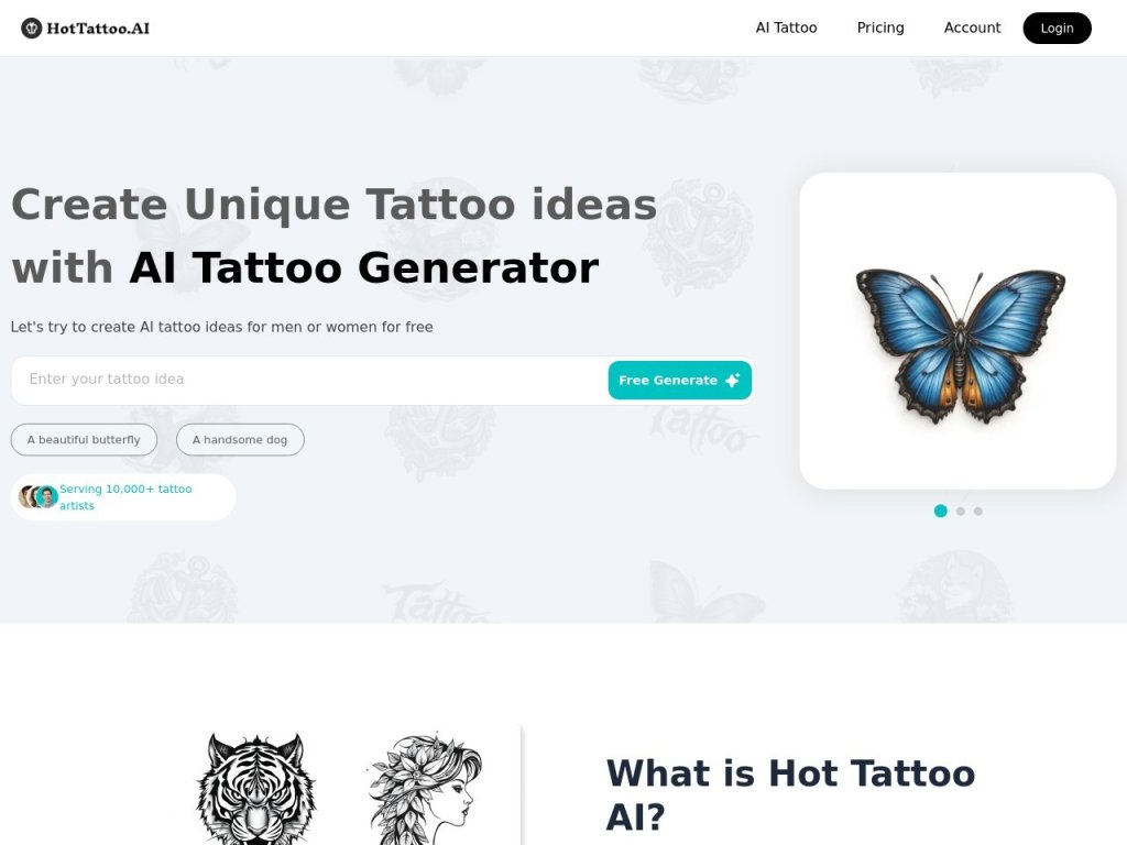 Hot Tattoo AI 网站截图