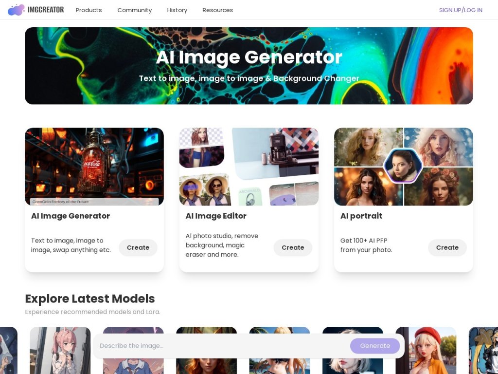 ImgCreator AI 网站截图