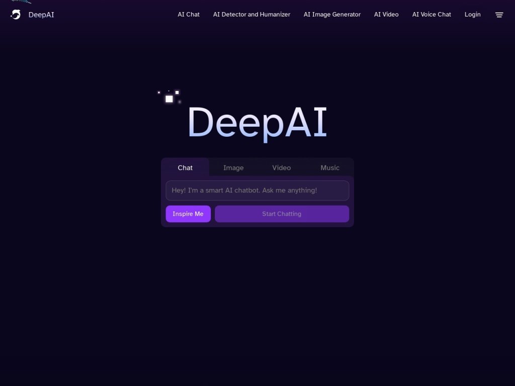 DeepAI 网站截图