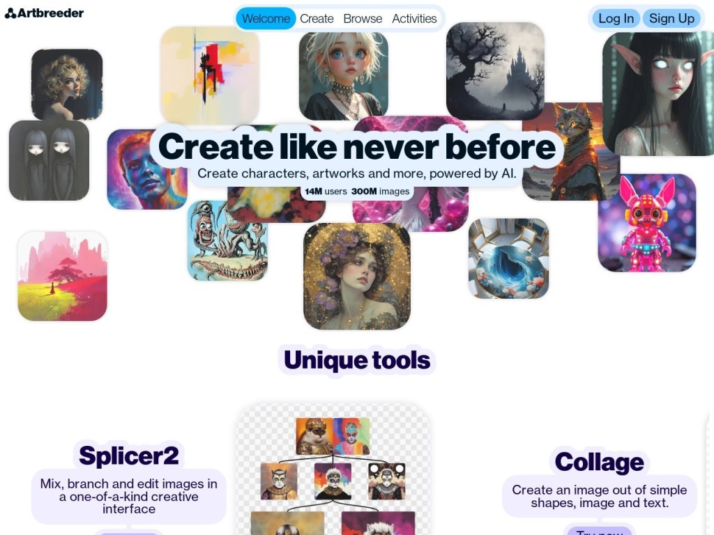 Artbreeder 网站截图
