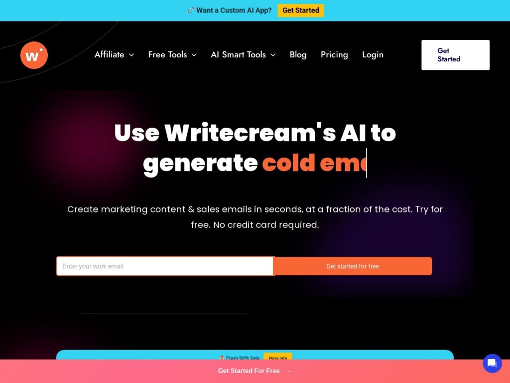 Writecream 网站截图