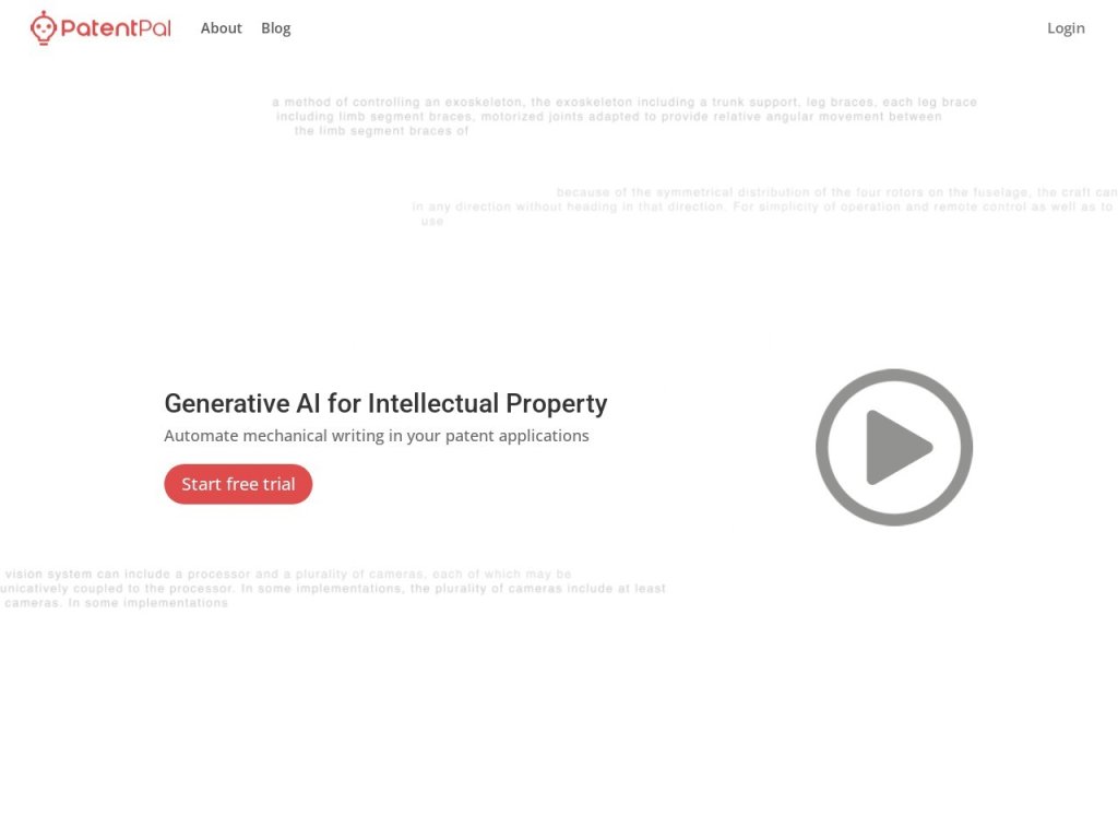 PatentPal专利申请写作 网站截图