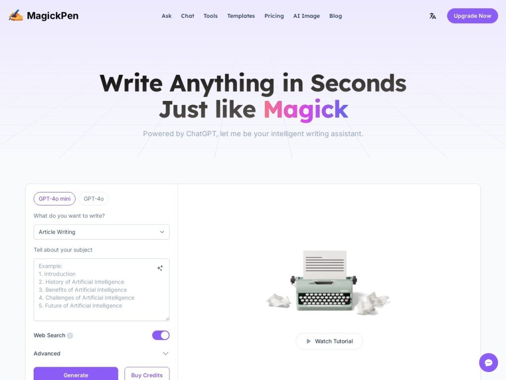 MagickPen 网站截图