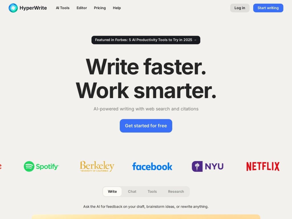 HyperWrite 网站截图