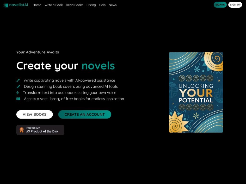 Novelist AI 网站截图