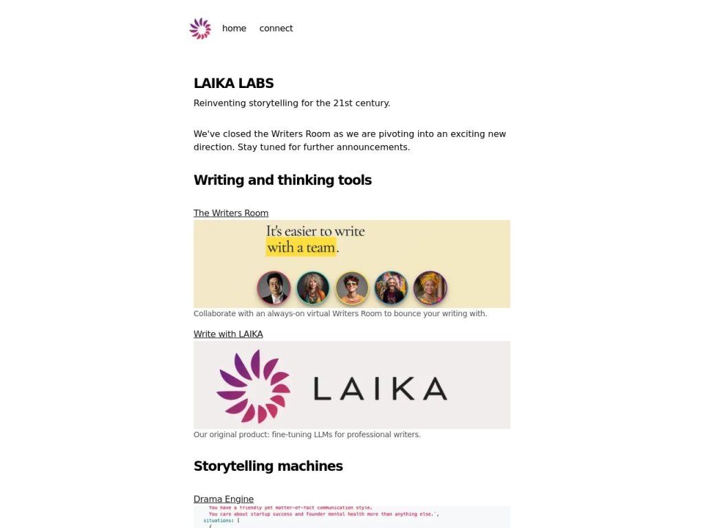 LAIKA 网站截图
