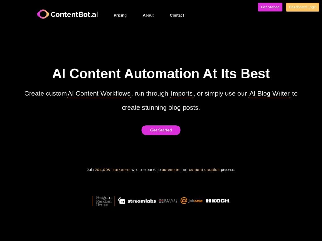 ContentBot 网站截图