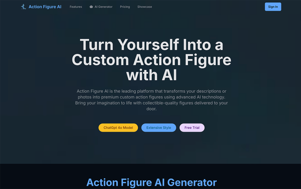 Action Figure AI 网站截图