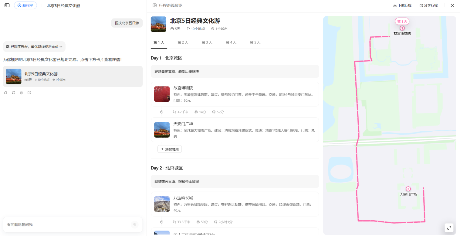 AI旅行规划师 网站截图
