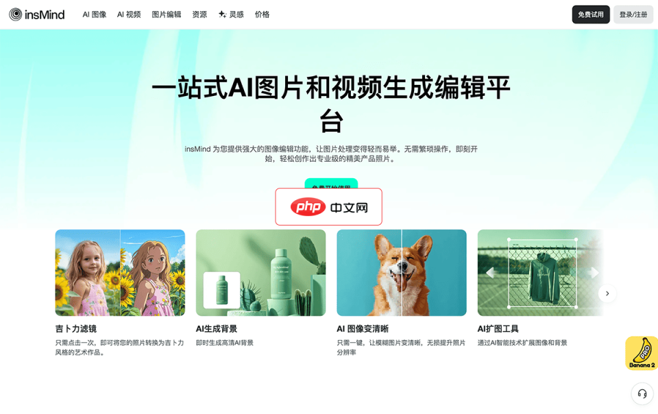 insMind 网站截图