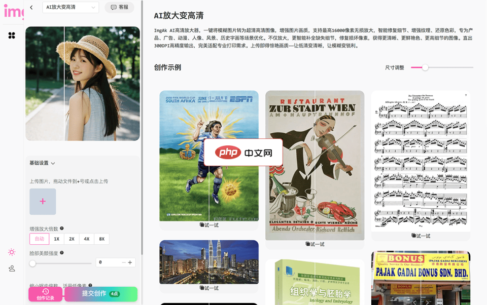 imgAK AI高清放大器 网站截图