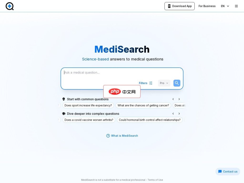 MediSearch 网站截图